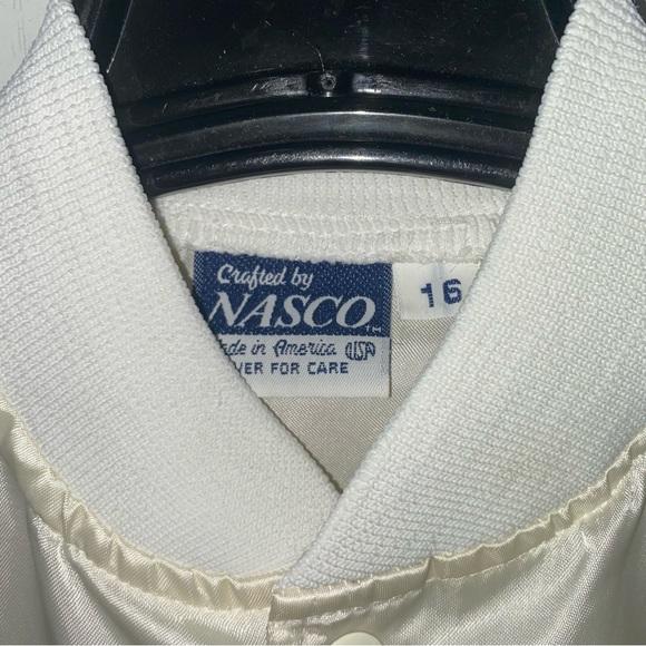 Vtg Kids 16 or Ladies Small White satin bomber Jacket Disney Mickey Minnie Mouse - Picture 3 of 12